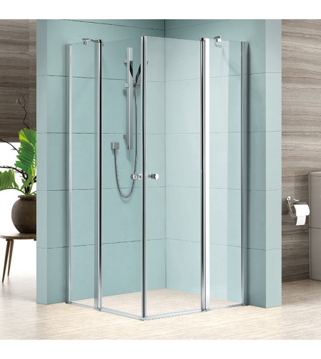 מקלחון פינתי 2 קבועים ו-2 דלתות נפתחות פנימה והחוצה