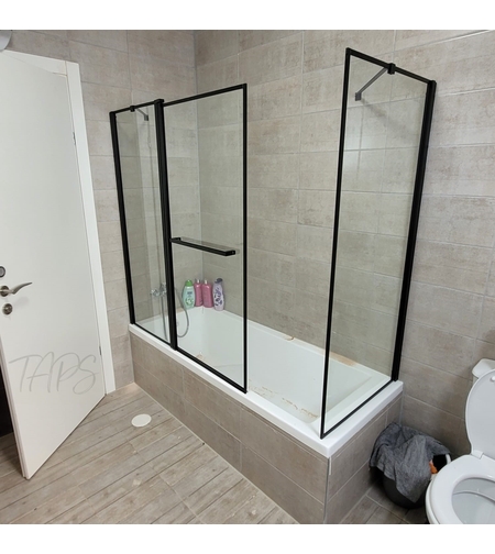 אמבטיון שחור + דופן צד כולל ציפוי NANO