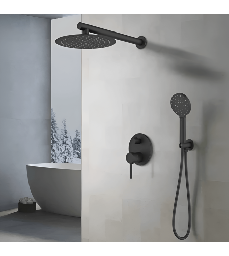 סט 6 חלקים למקלחת שחור מט