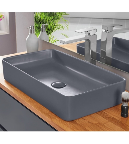 כיור אמבטיה מונח דגם ויקטוריה בטון כהה מט