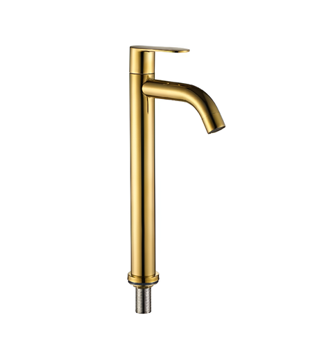 ברז מים קרים גבוה דגם פנמה זהב מט