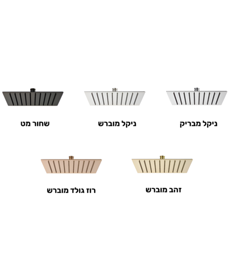 ראש מקלחת מרובע 25 ס