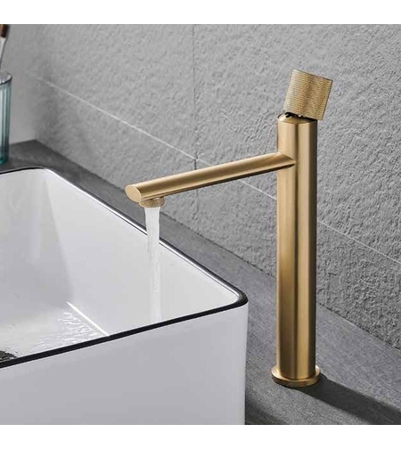 ברז גבוה לכיור מונח 1601 זהב מט