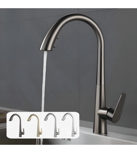 ברז מטבח נשלף 2 מצבים OB809 במגוון צבעים