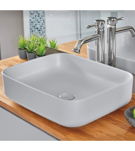 כיור אמבטיה מונח דגם סולי בטון בהיר מט