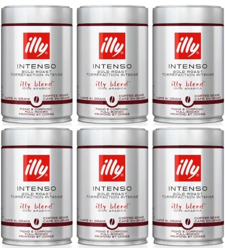 מבצע 6 יח' 250 גר' פולי קפה illy קלייה כהה אינטנסו - illy intenso