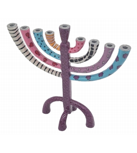 חנוכייה זרועות קטנה סגול