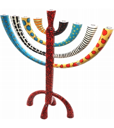 חנוכייה זרועות קלאסית בורדו