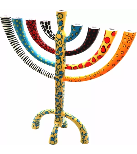 חנוכייה זרועות קלאסית צהוב