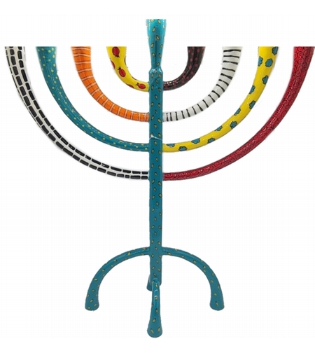 חנוכייה זרועות ענקית טורקיז