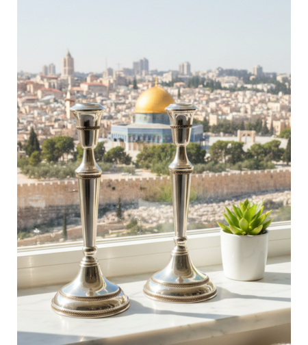 Pure silver traditional XL candlesticks