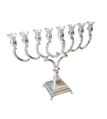 חנוכיה קווים כסף טהור