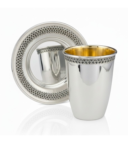 סט קידוש חבית פיליגרן כסף טהור