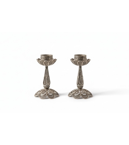 pure silver stand flower candlesticks