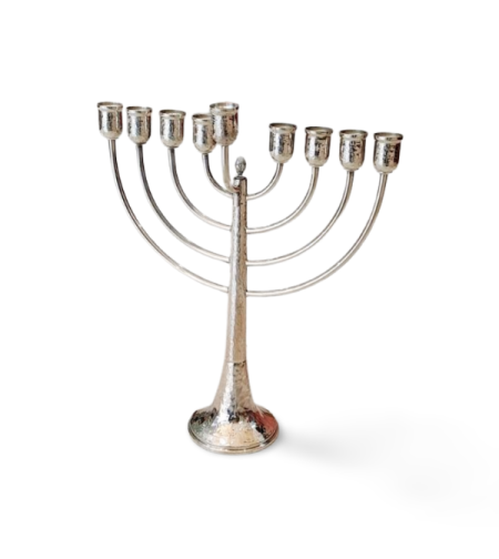 חנוכיה קשתות פטיש כסף טהור