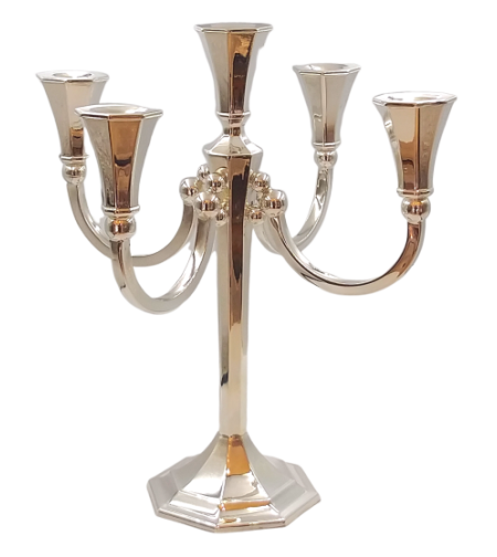 Pure silver polygonal candelabra