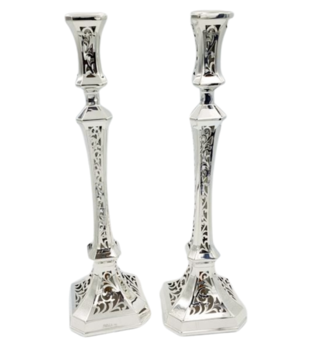 Paris candlesticks sawn pure silver