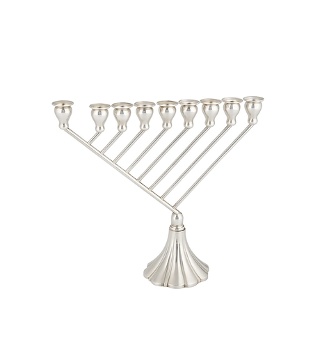 חנוכיה וילון אלכסון כסף טהור