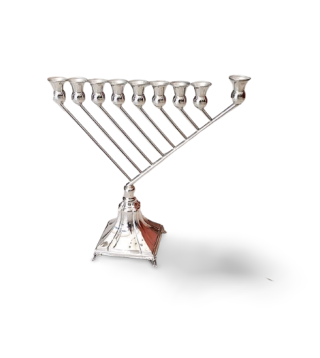 חנוכיה אלכסונים כסף טהר