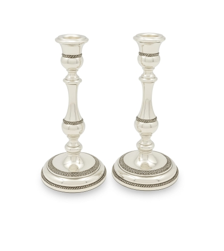 Pure silver apple candlesticks