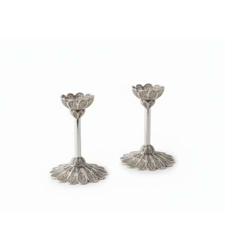 פמוטי פרח S כסף טהור