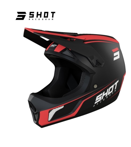 קסדת אופניים מלאה SHOT שחור אדום