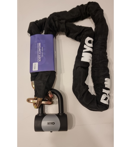 מנעול ושרשרת 14 ממ מחוסמת באורך 2.2 מטר!