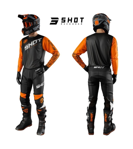 חליפת רכיבה SHOT במבצע!! שחור/כתום