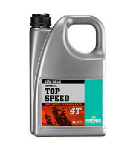 שמן סינטטי מלא 10W40 TOP SPEED למנועי 4 פעימות ארבעה ליטרים MOTOREX