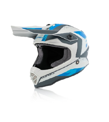 קסדה לילדים Acerbis Steel Kids אפור\כחול\לבן