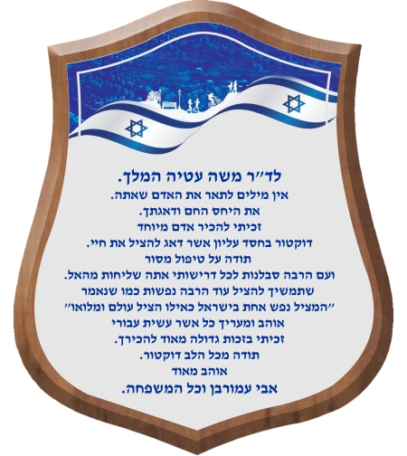 מגן עץ שולחני עם זכוכית