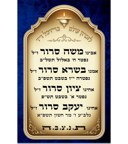 שלט לעילוי נשמת