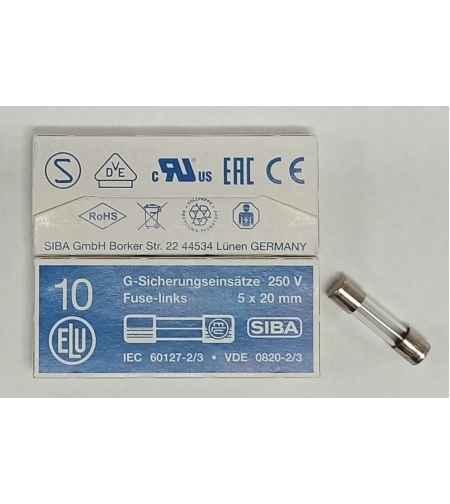 פיוז SIBA 179120 125MA איטי  זכוכית T