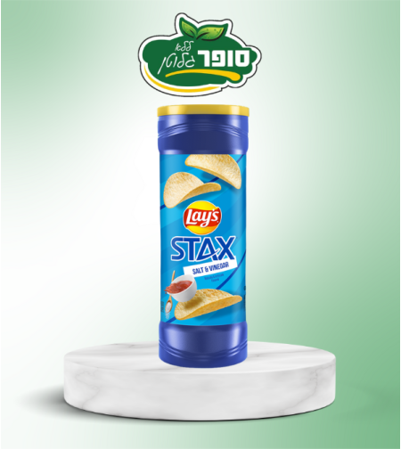 חטיף תפוח אדמה עם תיבול בטעם מלח וחומץ - stax