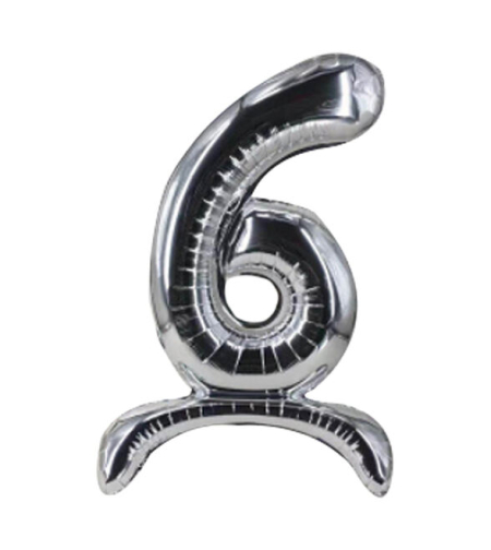 בלון מיילר 32 מרכז שולחן כסף ספרה 6