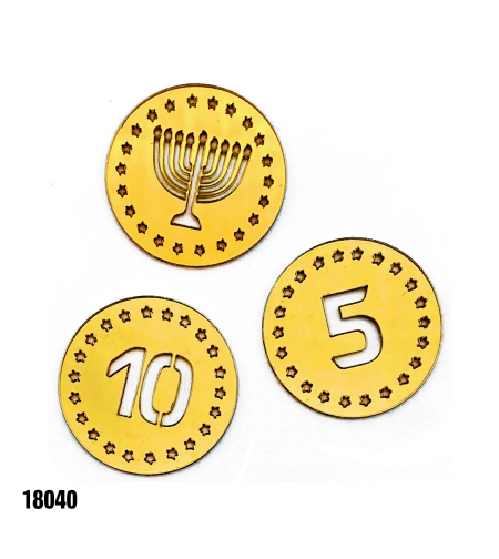 קישוטי שולחן אקרילי מטבעות - זהב
