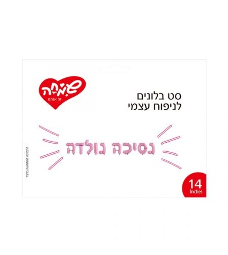 סט בלונים 14 לניפוח עצמי- נסיכה נולדה ורוד בהיר