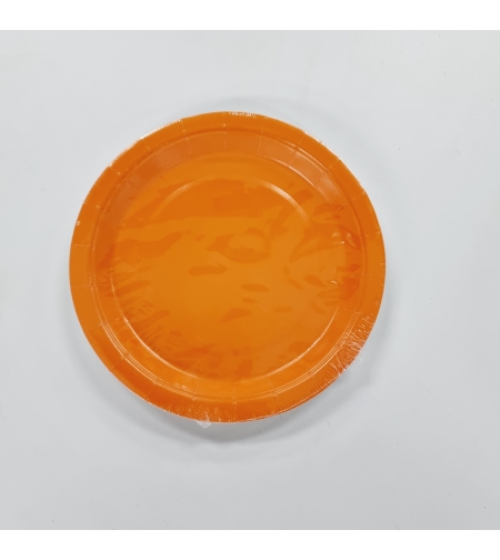 צלחת נייר 7' (10יח') כתום