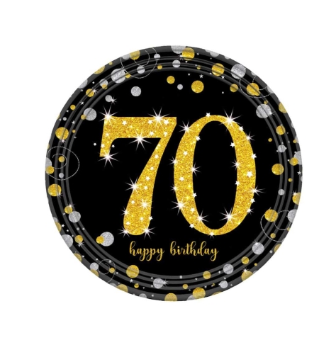 צלחות נייר ארוז 8 יח' גיל 70 בינוני