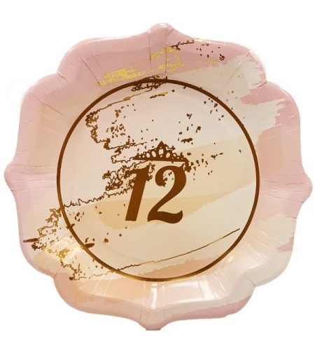 צלחות נייר 23 סמ 8 יח' - מזל טוב 12