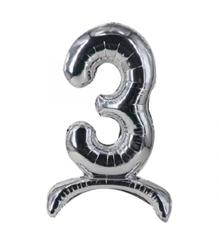 בלון מיילר 32 מרכז שולחן כסף ספרה 3