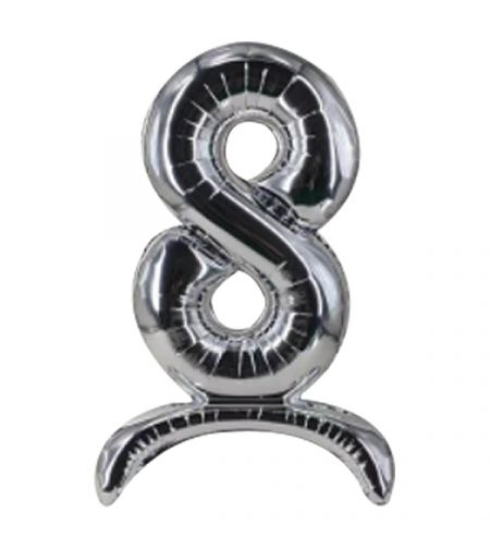 בלון מיילר 32 מרכז שולחן כסף ספרה 8