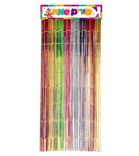 ‏וילון פרנזים פורים שמח - צבעוני כ-1*2 מטר