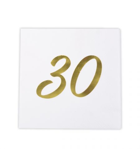מפיות נייר קוקטייל 16 יח- יום הולדת 30