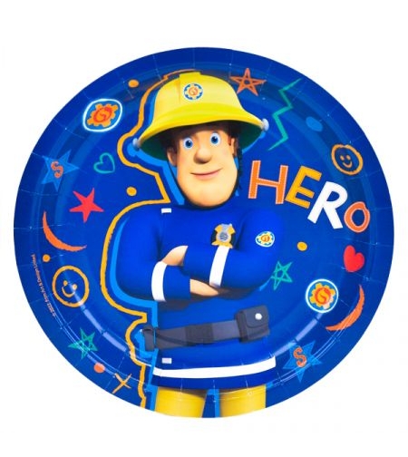 צלחות נייר 23סמ - סמי הכבאי 8 יחי - HERO