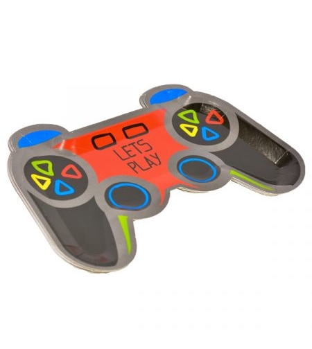 צלחות נייר צורניות 23 סמ 8 יח - גיימרים