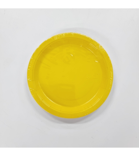 צלחת נייר 7' (10יח') צהוב