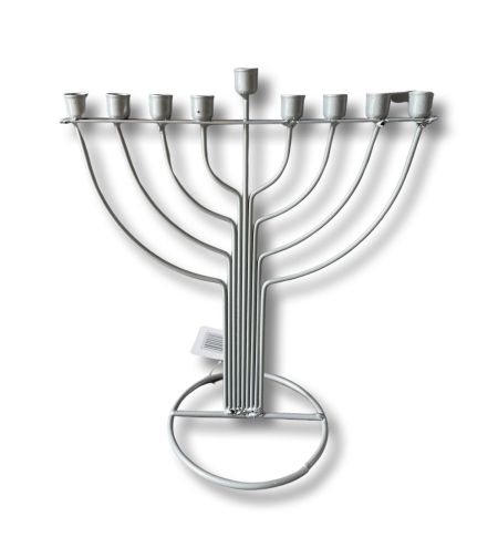 חנוכיה ברזל איכותית קלאסית דגם B - כסף