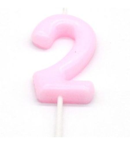 נר מספר מיני 2 פסטל ורוד