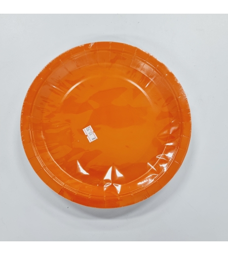 צלחת נייר 9' (10יח') כתום